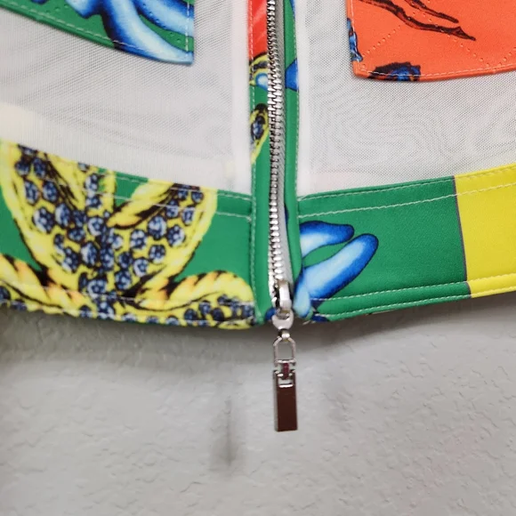 Oh La La Seashell Printed Quilted Scuba Mesh Combo Jacket, $320! Mixed Media - Picture 4 of 16